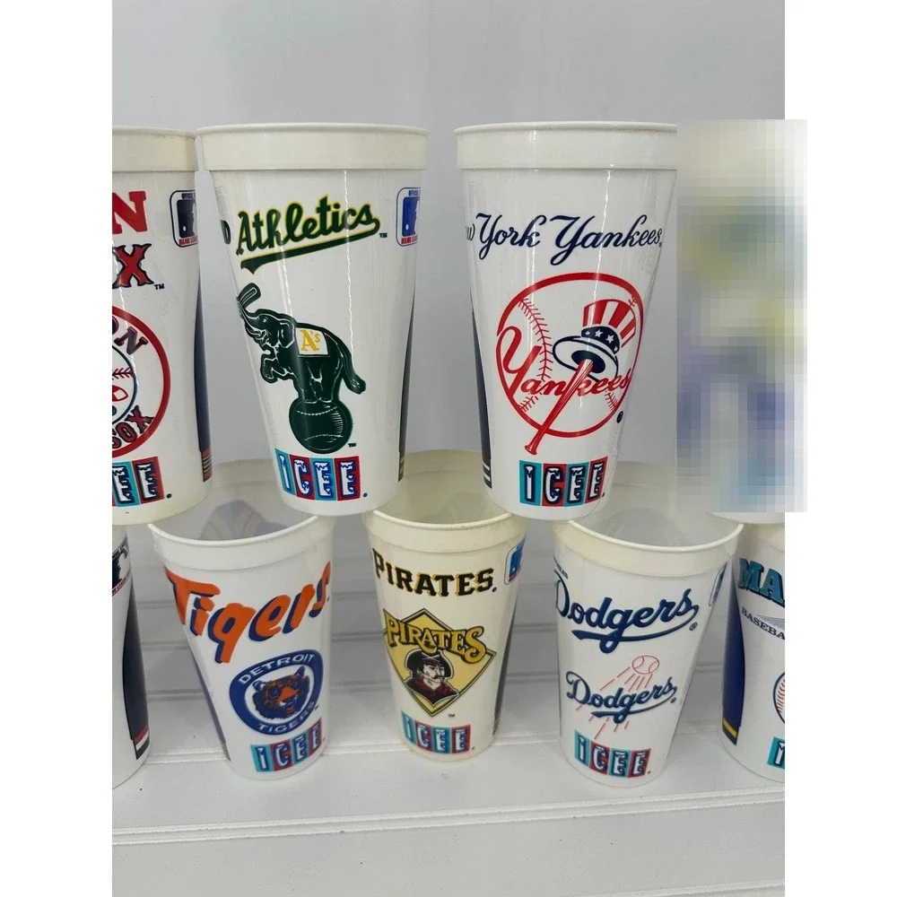 Vintage MLB Baseball Team‎ Plastic Icee Cups Lot of 10 Souvenir Stadium 6.5